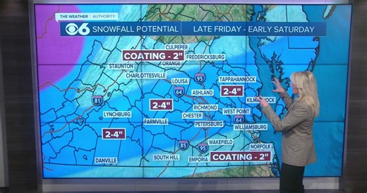 Snow headed to Virginia tonight