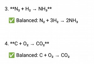 Balanced Chemical EquationsN2   H2 → NH3Balanced: N₂   3H₂ ... | Filo