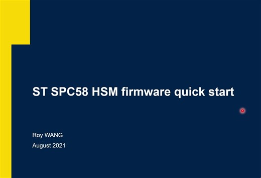 ST SPC58 HSM固件快速入门