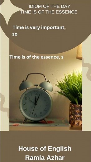 Idiom of the Day | Time is of the Essence #shorts #englishvocabulary #learnenglish #ielts #pte