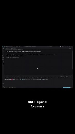 Integrated Terminal Shortcut | VS Code #developerproductivity #keyboardshortcuts