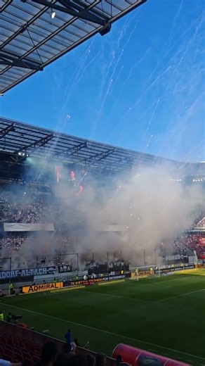 Altach fans pyro show against LASK in the Austrian cup final