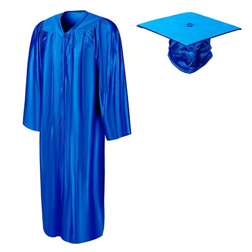 Adult Royal Blue Graduation Cap and Gown Set – Shiny Finish, Classic Academic Attire for Ceremony, Size Options Available - Etsy