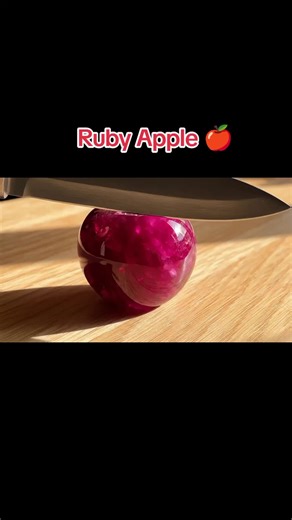 Ruby Apple has treasure inside it 🍎💎🦪♥️ #rubyapple #ruby #treasure #applecutting #fruitcutting