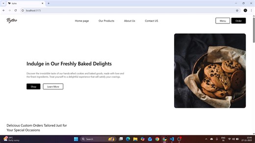 nuroscript on Instagram: "Bakery Website "Bytes" Built Using React & Tailwind 🍰⚡ Built this clean & modern Bakery Website — "Bytes" using React JS + Tailwind CSS 😍✨ Perfect for bakery brands, portfolios, and frontend practice! Watch the full tutorial on my YouTube channel 📺🔥 #reactjs #tailwindcss #bakerywebsite #bytesbakery #webdesign #webdevelopment #frontenddev #reactproject #tailwindproject #codingreels #programmingreels #devcommunity #uiuxdesign #websitedesign #learnreact #codersofinstag