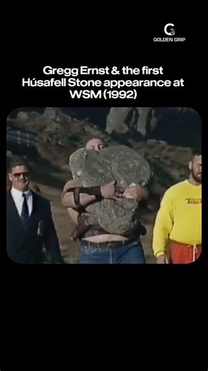 The Húsafell Stone - World's most famous lifting stone 🪨 Once used as the gate to a stone sheep pen, now a feat of strength. The weight of 186kg, combined with the awkward shape, made the stone a true challenge for even the strongest of men. | GoldenGrip