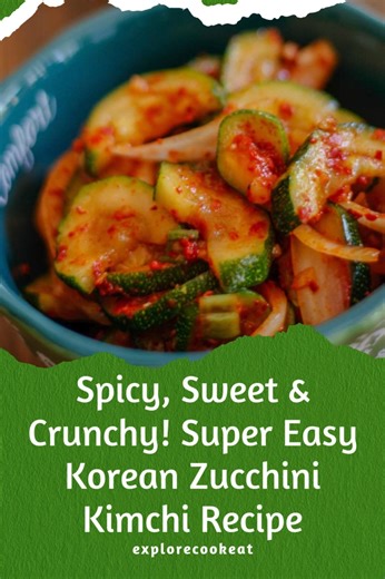 Did you know you can make kimchi with zucchini? This easy recipe for Hobak Kimchi is fast, flavorful, and ready to eat right away! The sweet, salty, and spicy seasoning perfectly coats the sliced zucchini, making it a delicious, vibrant Korean side dish (banchan) that's great for using up your garden harvest. Enjoy some Korean Zucchini today! Get the recipe at: https://explorecookeat.com/easy-zucchini-kimchi-recipe/ Cheers! Grace #zucchinikimchi #zucchini #koreansidedish | Explore Cook Eat Food 