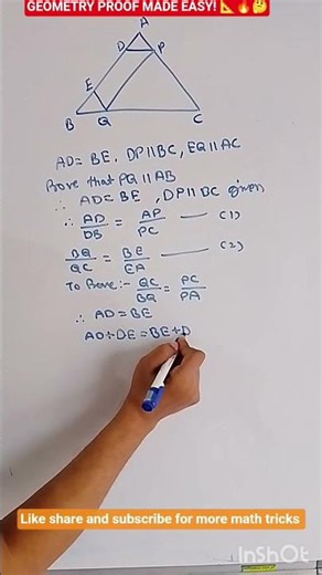 Class 10 Geometry | SSC Maths Proof Made Easy | Parallel Lines Theorem Explained #Shorts