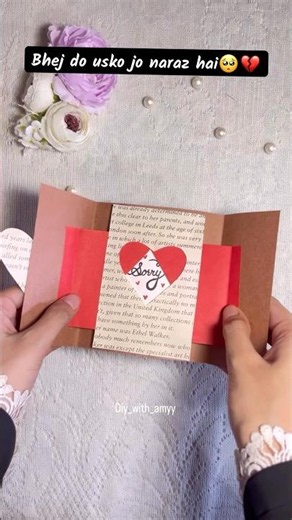 Sorry card DIY in minutes 😍 #diy #easycraft #viral #trending #homemade #sorry #papercraft