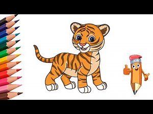 How to draw a beautiful tiger cub