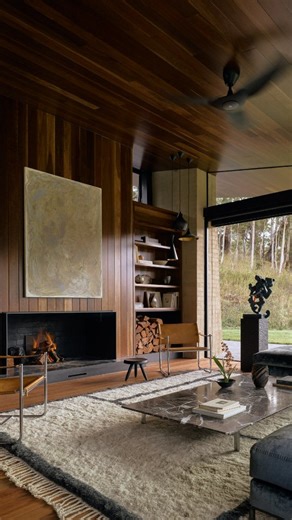 The Local Project on Instagram: "Architects at Home • Video Feature • Rob Mills of @robmillsarchitects had two choices for the timber at @howquariverlodge – blackbutt or spotted gum. He had used blackbutt in previous projects, so chose to instead experiment with spotted gum. Its rich red tone was initially a concern, with the fear it might dominate the space, but it has proven to be beautifully balanced. According to Mills, its strength and durability are precisely what make it so wonderful to l