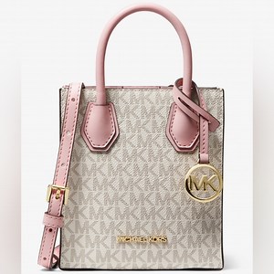 New Michael Kors Mercer Extra-Small Logo and Leather Crossbody Bag