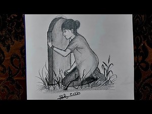 رسم تعبيري حزين | رسم فتاة حزينة بالرصاص خطوة بخطوة للمبتدئين | Mosh drawing