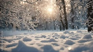 Winter Wonderland, Snow, Night, Sky, Aurora, Landscape Scenery, Village, Wooden House, Castle, Nature Ambience, Outdoor, Snowfall, Snow Falling, Loop Video 4K Background, AI, winter ambience