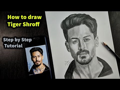 How to Draw Tiger Shroff Step by Step Sketch tutorial -Part 2/ Pencil Shading, Blending, Hair, Beard