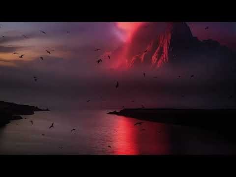 Spooky Night Ambience with Bats & Red Sky | Dark Nature Sounds for Sleep & Reading