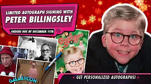 Peter Billingsley joins GalaxyCon Live for a Limited Autograph Signing Until December 11th. Choose from Autographed Photos, Mini Posters, or Send In Your Own Item to be signed by Peter Billingsley! https://galaxycon.com/blogs/news/dec-11-peter-billingsley Additional Personalization and JSA Authentication is also available on all items. Peter Billingsley has been a member of the Hollywood community since he was a small child, achieving success and accolades, both behind the scenes and in front of
