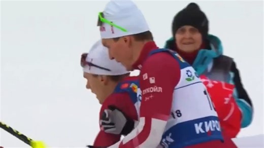Shocking moment Olympic ski legend pushes rival through safety barrier