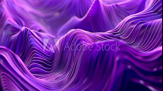 Exploring vibrant purple wave patterns in a mesmerizing digital landscape created in a design studio