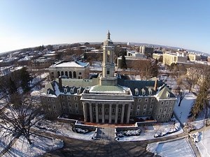 Penn State University Park winter tour from above