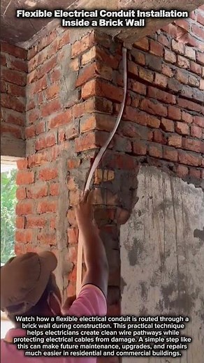 Flexible Electrical Conduit Installation Inside a Brick Wall #diyprojects #engineering