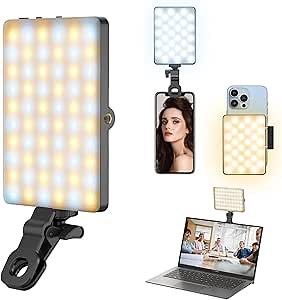 Led Selfie Light,Phone Clip,3000mAh Rechargeable, Photo Light with 3 Modes, Portable Led,iPhone,Laptop,Pictures,Video Recording,TikTok, Selfie,Live,Vlog