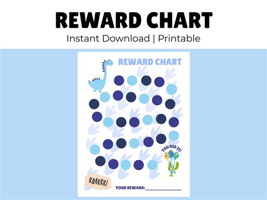 Dinosaur Reward Chart | Printable Kids Behavior & Motivational Tracker - Etsy