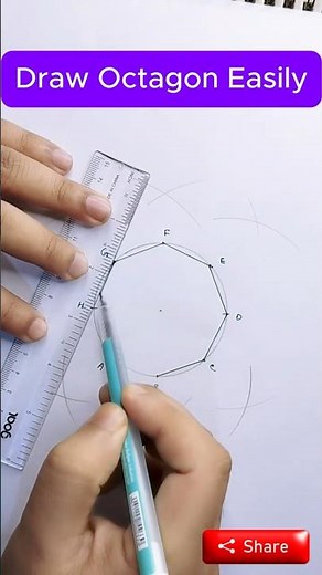 How to Draw an Octagon Easily | Geometry Construction #shorts #geometry #octagon