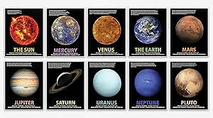 Solar System Posters Solar System Planets Prints Set of 10 (8 x 10)