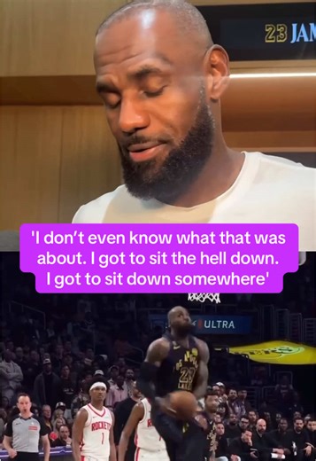 LeBron on his two-hand reverse dunk vs. Houston [via Rachel__Nichols/x, @NBA] #lebron #lebronjames #lakers #dunk