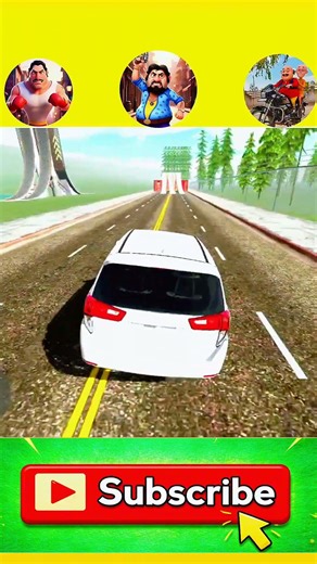 Motu patlu car 🚗 jumping challenge in Indian Bike 3D 😱🔥 #indianbike3d #gta #challenge #shorts