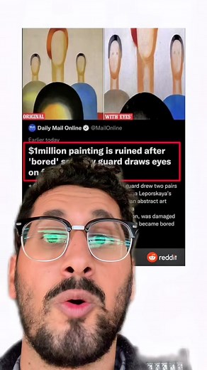 Security Guard Ruins $1,000,000 Painting with Hilarious Drawing