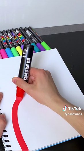 Colorful Drawing with Satisfying Posca Markers | Art TikTok Video