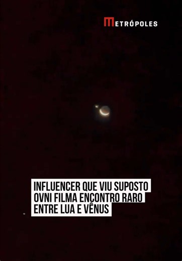 #MaykLeão, influenciador que viralizou após registrar um suposto #ovni no Paraná, compartilhou imagens da aproximação entre a Lua crescente e Vênus. O fenômeno pôde ser observado em diferentes regiões do Brasil na noite dessa quarta-feira (17/6). Além da #Lua e de #Vênus, Mercúrio e Júpiter também apareceram próximos no céu, formando um alinhamento visível para quem contava com condições meteorológicas favoráveis e um horizonte livre de obstáculos. O criador de conteúdo mora na zona rural de Cam