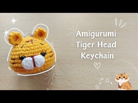 Tiger Head Keychain Amigurumi Crochet Tutorial | Free pattern | Step by Step