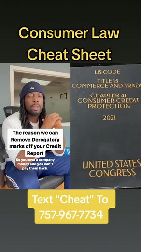 Remove Collections, Charge Offs and Late Payments With My Consumer Law Cheat Sheet