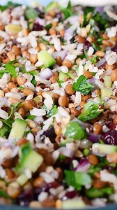 Is it even Christmas in Australia without a grain salad? 🥗 We make ours with Chobani Natural Light Greek Yogurt - a creamy and delicious alternative to traditional salad dressings. Get the recipe below! Grain Salad with Greek Yogurt Dressing Salad ingredients: 2 cups cooked brown rice quinoa 1 can cooked brown lentils, drained 1/2 cup chopped cucumber 1/4 cup each toasted pepitas, slivered almonds and pine nuts 1/2 red onion, diced 1/2 cup dried cranberries, diced 1/2 cup fresh herbs - coriande