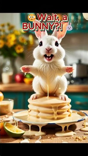 Condensed Milk turns into a White Rabbit! 🥞🐰 #Shorts