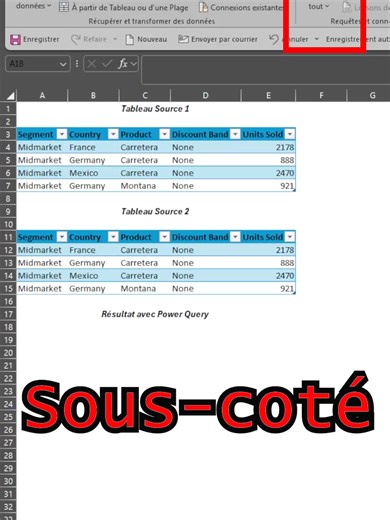 Tu modifies la source. Tu cliques. Excel s’actualise tout seul. #excel #powerquery #automatisation #productivite