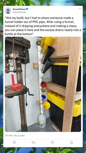 DIY PVC Funnel Rack for a Tidy Workshop#diy #workshoporganization