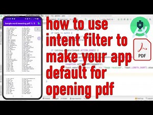 how to use intent filter to make your app default for opening pdf|Android Studio,PDF open by default