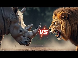 lion vs rhino real fight | rhino vs lion who would win