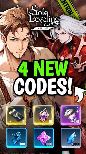 4 NEW CODES! EXPIRING SOON! REDEEM FAST - Solo Leveling: Arise #sololevelingarise #sungjinwoo #codes
