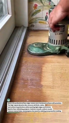 Restore Hardwood Floors Faster with a Professional Floor Edger! #FloorSanding #WoodFloor #DIY