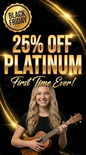 BLACK FRIDAY UKULELE DEAL! 🎉 For the first time ever, Uke Like The Pros is offering 25% OFF Platinum Monthly — now the same monthly price as yearly 👀 FREE week included! You get: 🎶 All 40 ukulele courses 📅 Live lessons every week 🔥 New courses early releases 🏆 Challenges & giveaways 📥 TABs, charts, and full resources Deal ends Dec 1 (Cyber Monday) ⏳ Don’t miss this Black Friday ukulele sale! Join now: ukelikethepros.com/offers/b35hJAuD/checkout #ukulele #ukelelife #ukelikethepros #blackfr