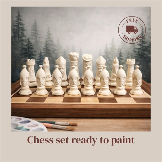 Ceramic Bisque 32 Piece Duncan Chess Set - Ready to Paint - UNPAINTED - Etsy