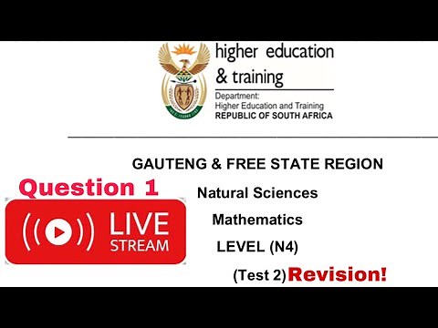 Mathematics N4 Test 2 revision March 2025 | Mathematics question 1