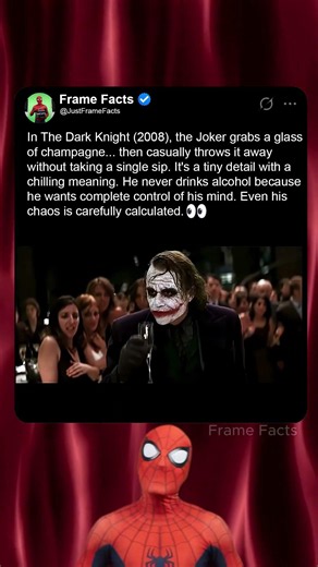 In The Dark Knight (2008), Joker Never Drinks Alcohol