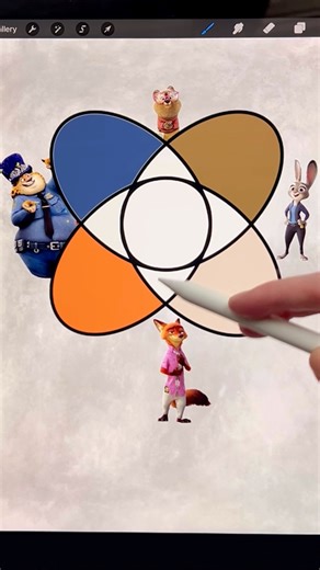 Digital Color Mixing: Zootopia 2 Characters #procreate #colormixing #zootopia2