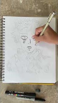 Drawing But only black and white/ gojo #art #drawing
